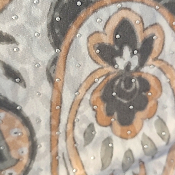 NWT RUBY RD petite S Tunic.  Poly/spandex.  Gray/cream/peach.  Beautiful! - Picture 4 of 4